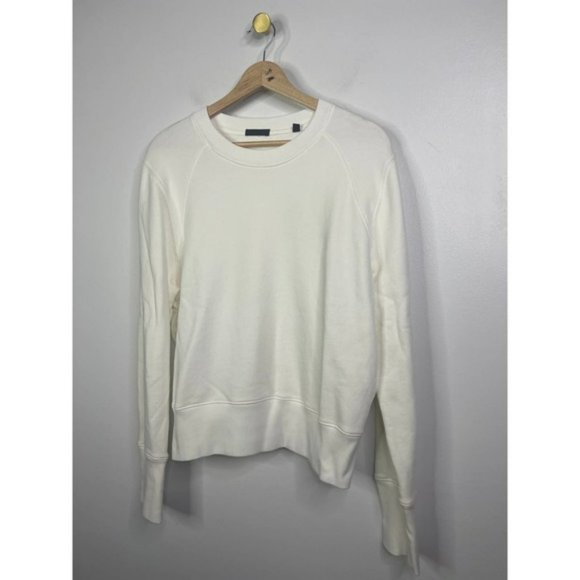 ATM French Terry Garment  Dye Vintage Raglan Sweater Women's White Size: L NWOT - Picture 3 of 10